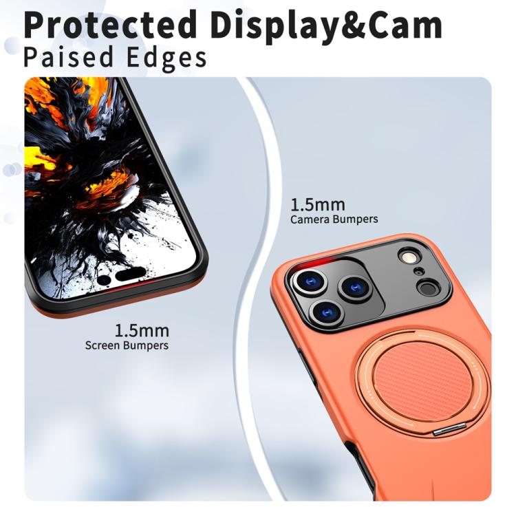 For iPhone 17 Pro Max Metal Rotation Holder MagSafe TPU Hybrid PC Phone Case
