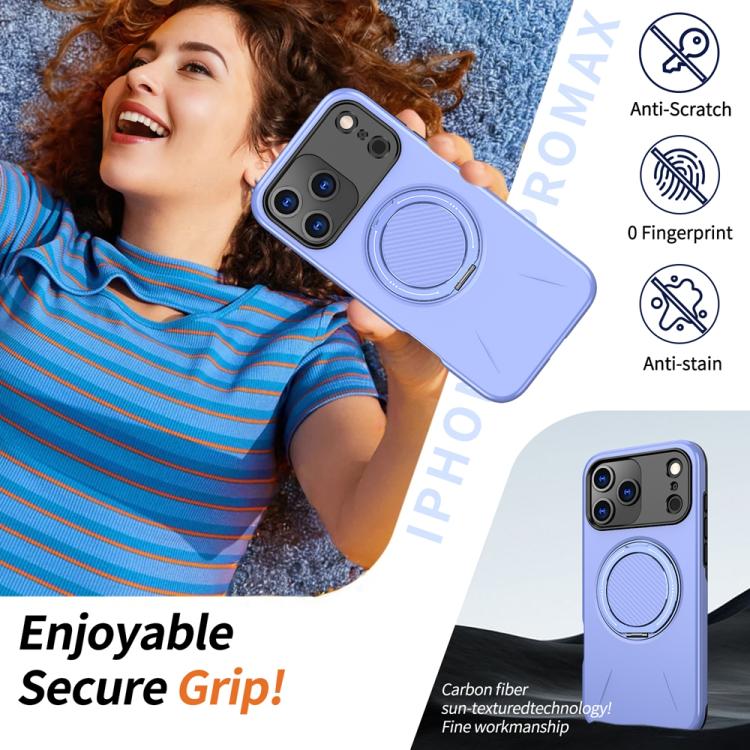 For iPhone 17 Pro Max Metal Rotation Holder MagSafe TPU Hybrid PC Phone Case