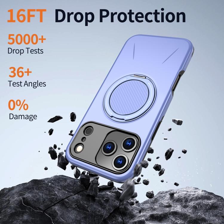For iPhone 17 Pro Max Metal Rotation Holder MagSafe TPU Hybrid PC Phone Case