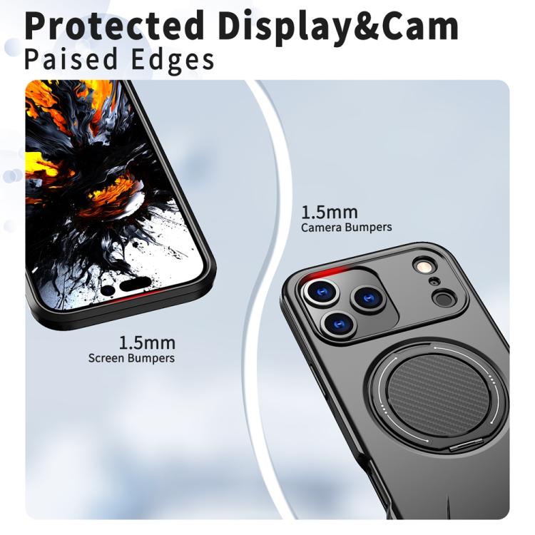 For iPhone 17 Pro Max Metal Rotation Holder MagSafe TPU Hybrid PC Phone Case