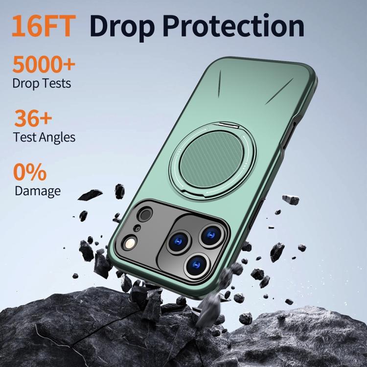 For iPhone 17 Pro Max Metal Rotation Holder MagSafe TPU Hybrid PC Phone Case