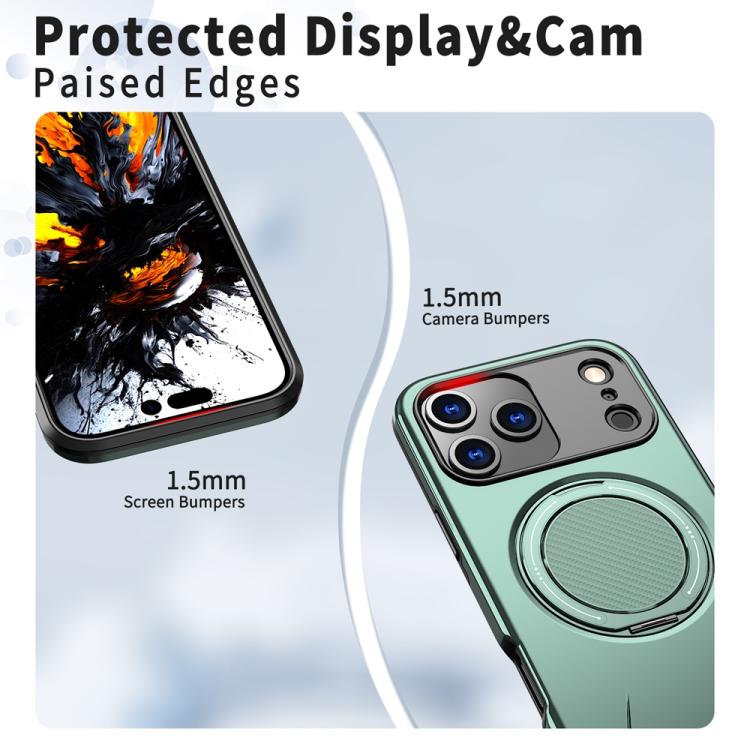For iPhone 17 Pro Max Metal Rotation Holder MagSafe TPU Hybrid PC Phone Case