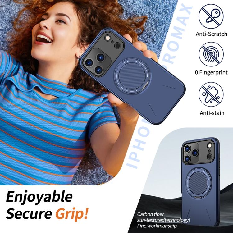 For iPhone 17 Pro Max Metal Rotation Holder MagSafe TPU Hybrid PC Phone Case
