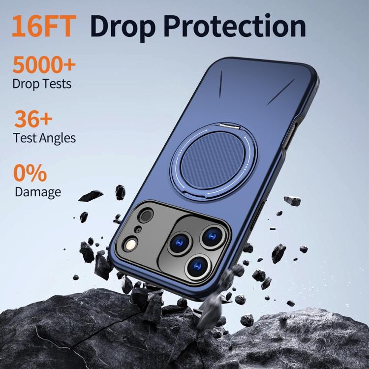 For iPhone 17 Pro Max Metal Rotation Holder MagSafe TPU Hybrid PC Phone Case