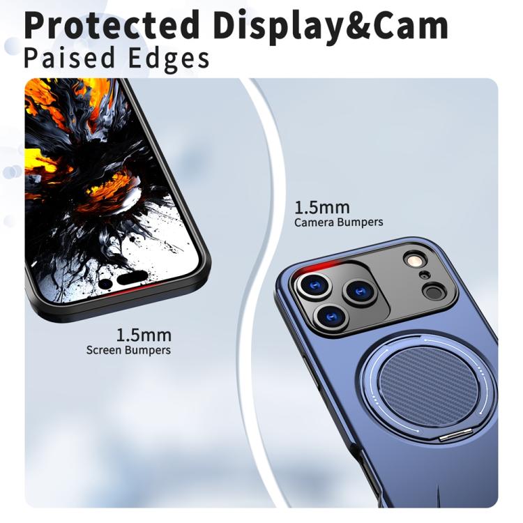 For iPhone 17 Pro Max Metal Rotation Holder MagSafe TPU Hybrid PC Phone Case