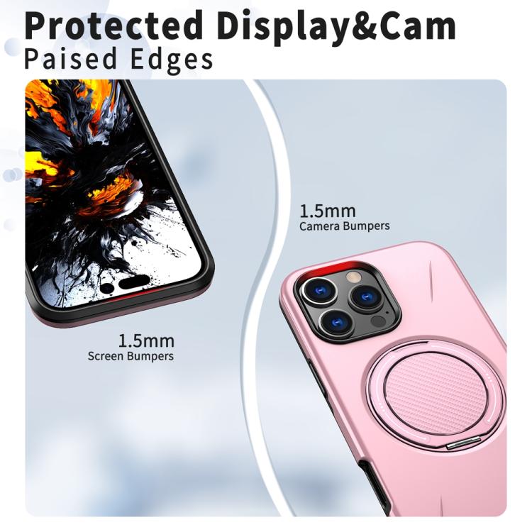For iPhone 13 Pro Max Metal Rotation Holder MagSafe TPU Hybrid PC Phone Case