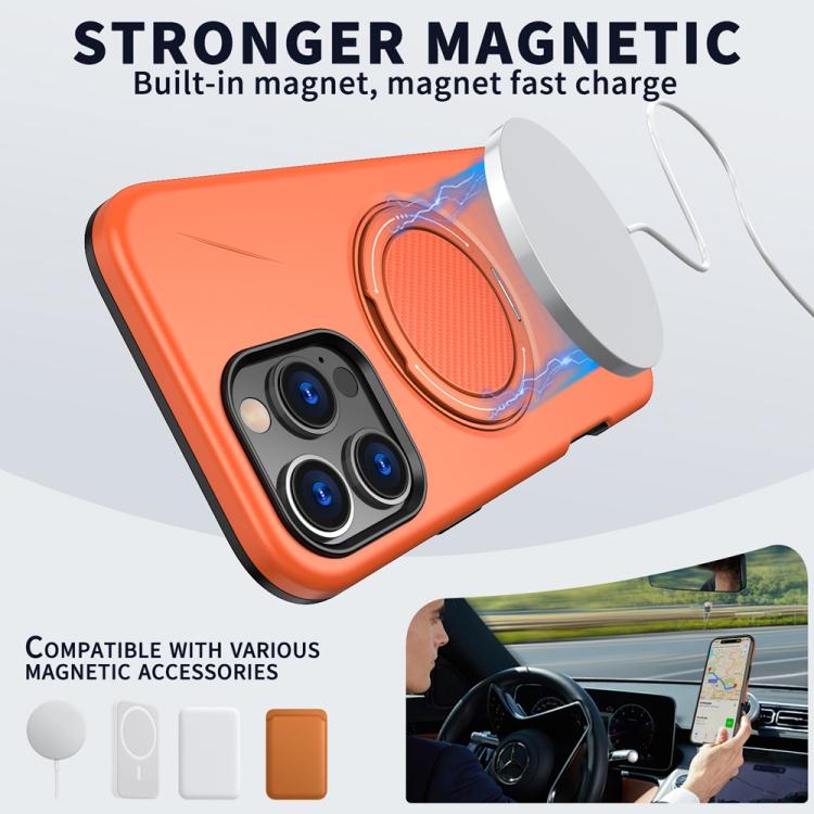 For iPhone 11 Metal Rotation Holder MagSafe TPU Hybrid PC Phone Case