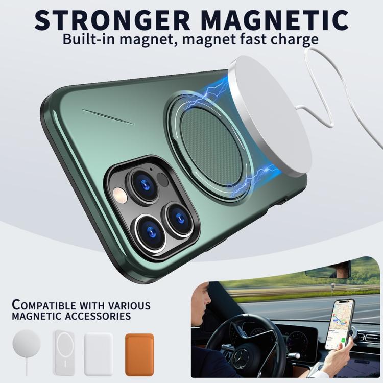For iPhone 11 Metal Rotation Holder MagSafe TPU Hybrid PC Phone Case
