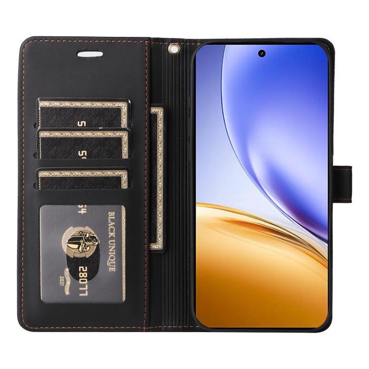 For Realme 14 / 14T 5G Six Card Slots Buckle Leather Phone Case with Lanyard