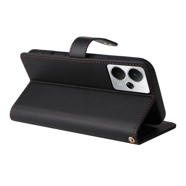For Realme 14 / 14T 5G Six Card Slots Buckle Leather Phone Case with Lanyard