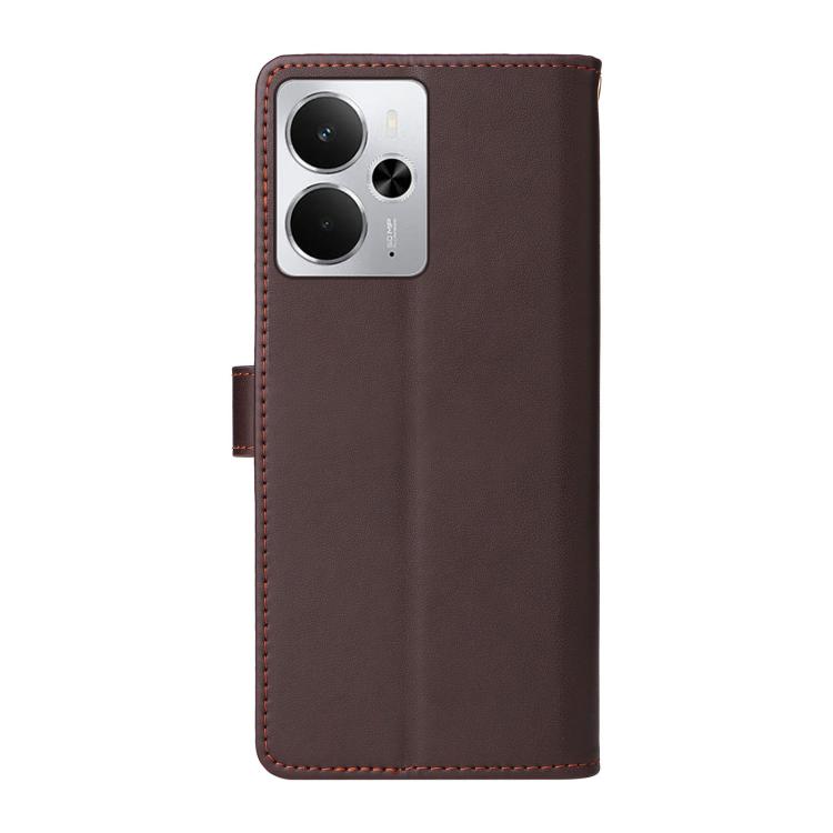 For Realme 14 / 14T 5G Six Card Slots Buckle Leather Phone Case with Lanyard