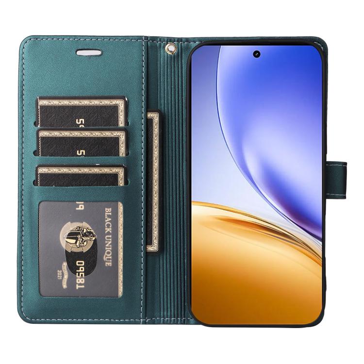 For Realme 14 / 14T 5G Six Card Slots Buckle Leather Phone Case with Lanyard
