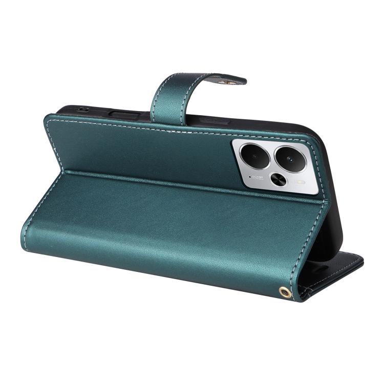 For Realme 14 / 14T 5G Six Card Slots Buckle Leather Phone Case with Lanyard
