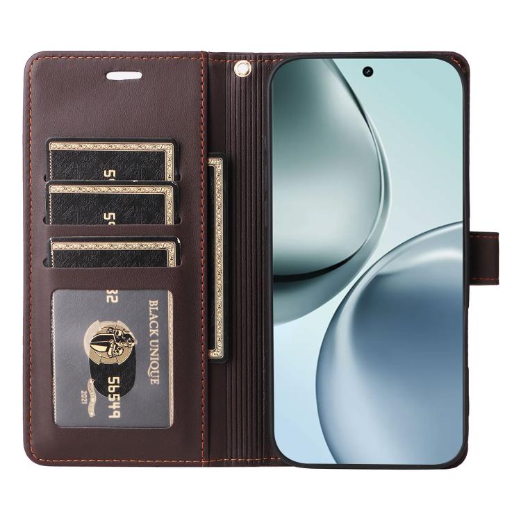 For Realme 14 Pro+ / 13 Pro Six Card Slots Buckle Leather Phone Case with Lanyard