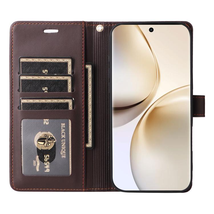For Realme 14 Pro Six Card Slots Buckle Leather Phone Case with Lanyard