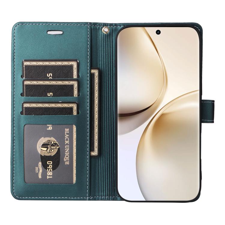 For Realme 14 Pro Six Card Slots Buckle Leather Phone Case with Lanyard
