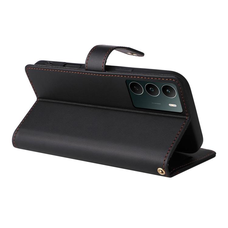 For Realme C75 / 14x Global Six Card Slots Buckle Leather Phone Case with Lanyard
