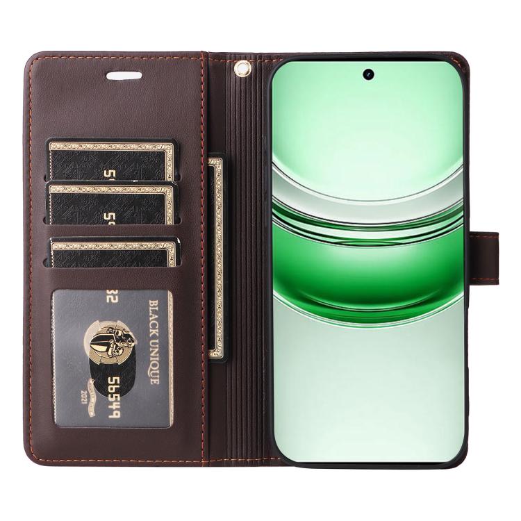 For Realme C75 / 14x Global Six Card Slots Buckle Leather Phone Case with Lanyard