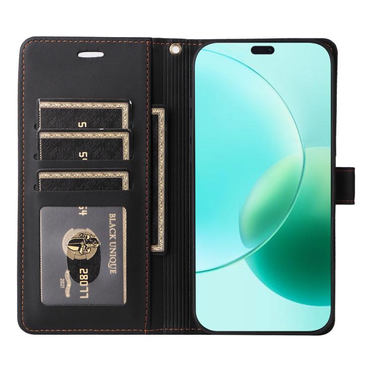For Honor 400 Lite Global Six Card Slots Buckle Leather Phone Case with Lanyard
