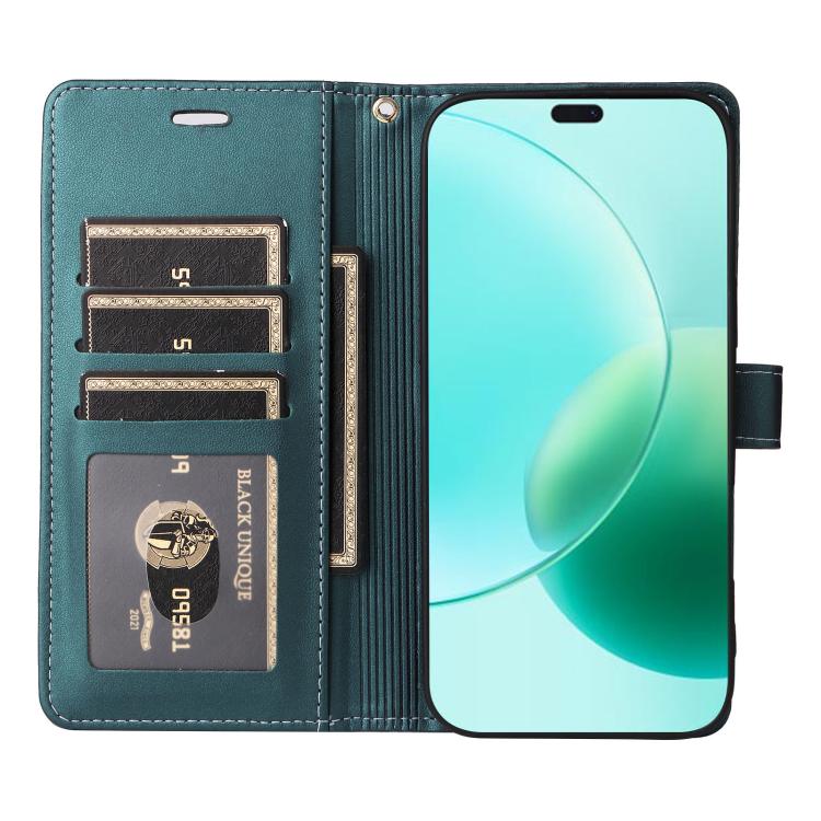 For Honor 400 Lite Global Six Card Slots Buckle Leather Phone Case with Lanyard