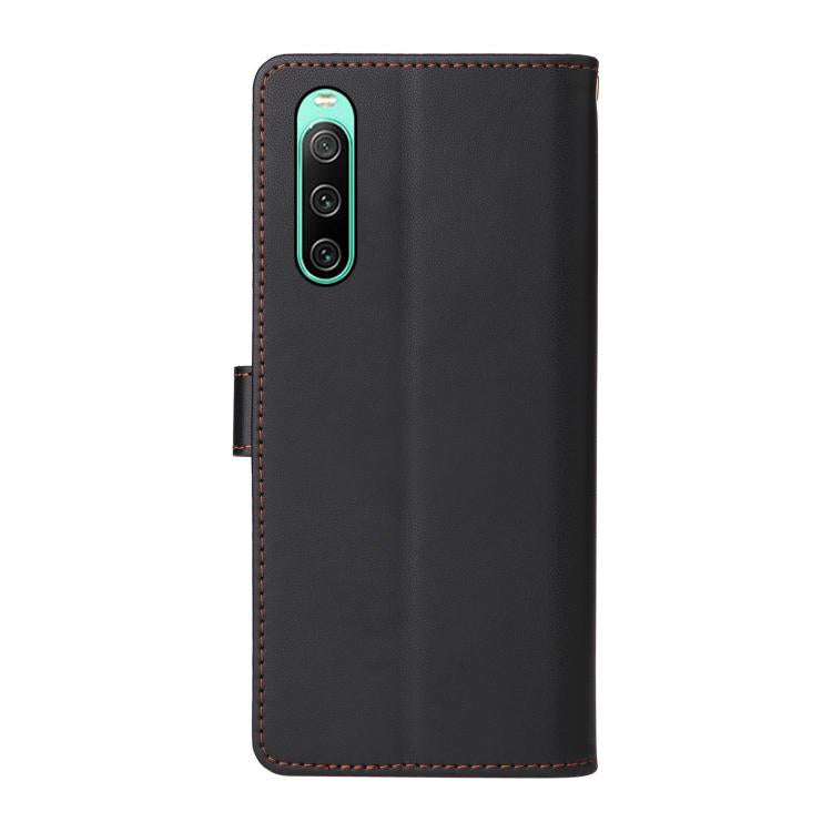 For Sony Xperia 10 IV Six Card Slots Buckle Leather Phone Case with Lanyard