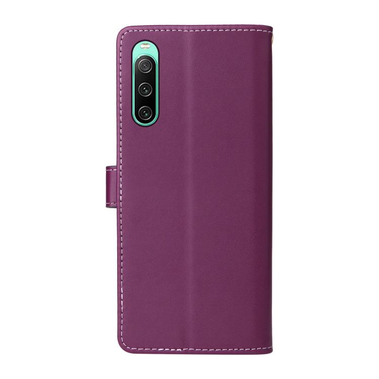 For Sony Xperia 10 IV Six Card Slots Buckle Leather Phone Case with Lanyard