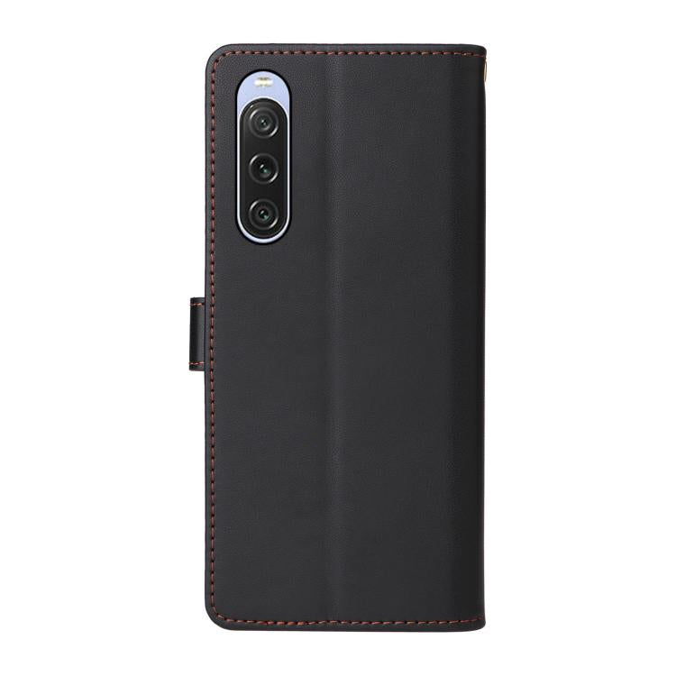 For Sony Xperia 10 V Six Card Slots Buckle Leather Phone Case with Lanyard