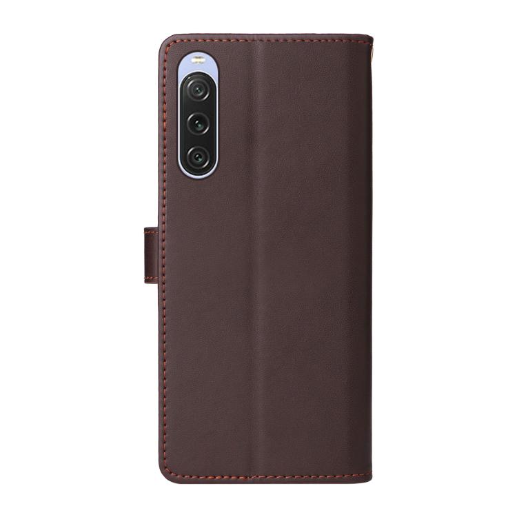 For Sony Xperia 10 V Six Card Slots Buckle Leather Phone Case with Lanyard