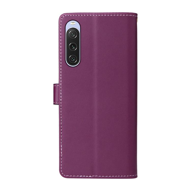 For Sony Xperia 10 V Six Card Slots Buckle Leather Phone Case with Lanyard