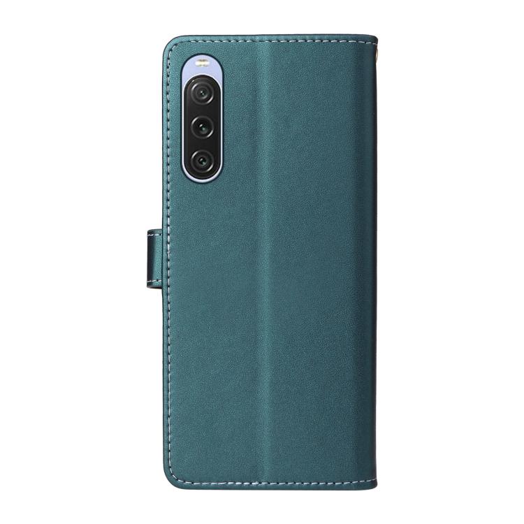 For Sony Xperia 10 V Six Card Slots Buckle Leather Phone Case with Lanyard