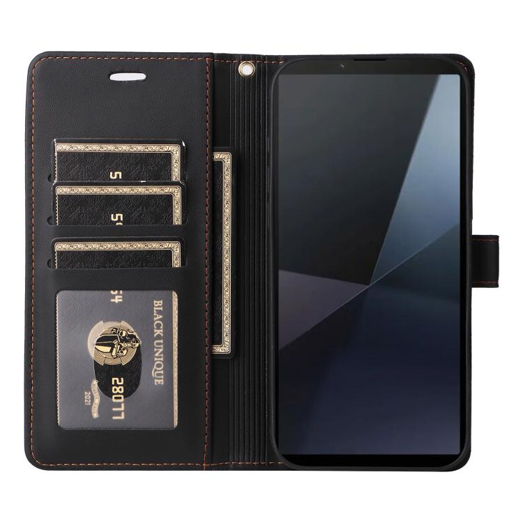For Sony Xperia 10 VI Six Card Slots Buckle Leather Phone Case with Lanyard