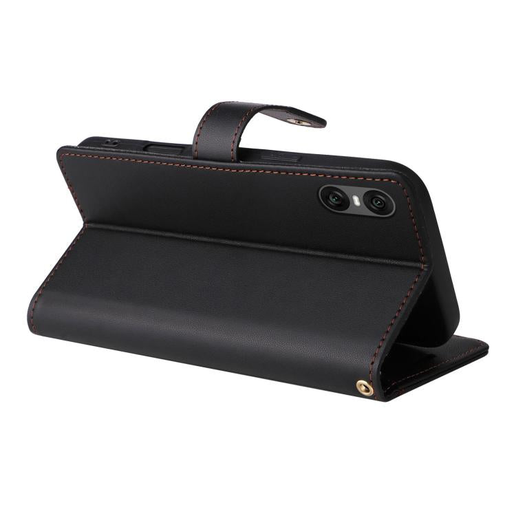 For Sony Xperia 10 VI Six Card Slots Buckle Leather Phone Case with Lanyard