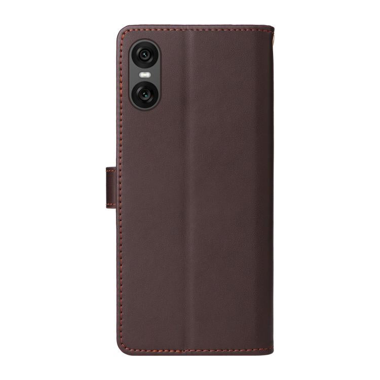 For Sony Xperia 10 VI Six Card Slots Buckle Leather Phone Case with Lanyard
