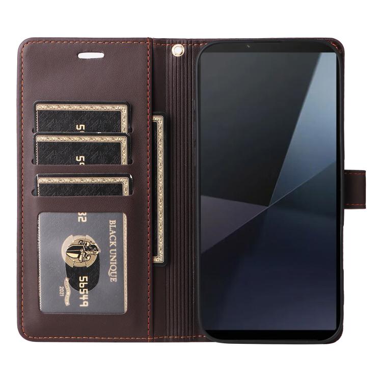 For Sony Xperia 10 VI Six Card Slots Buckle Leather Phone Case with Lanyard