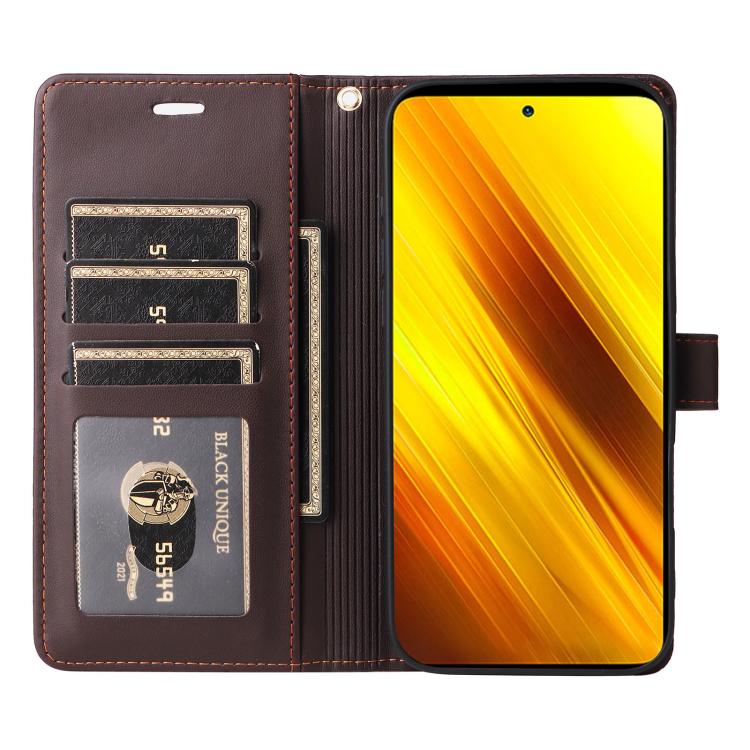 For Xiaomi Poco X3 NFC / X3 Pro / X3 Six Card Slots Buckle Leather Phone Case with Lanyard