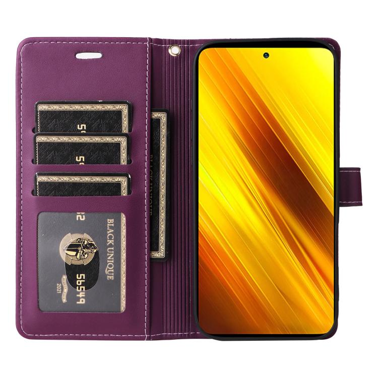For Xiaomi Poco X3 NFC / X3 Pro / X3 Six Card Slots Buckle Leather Phone Case with Lanyard