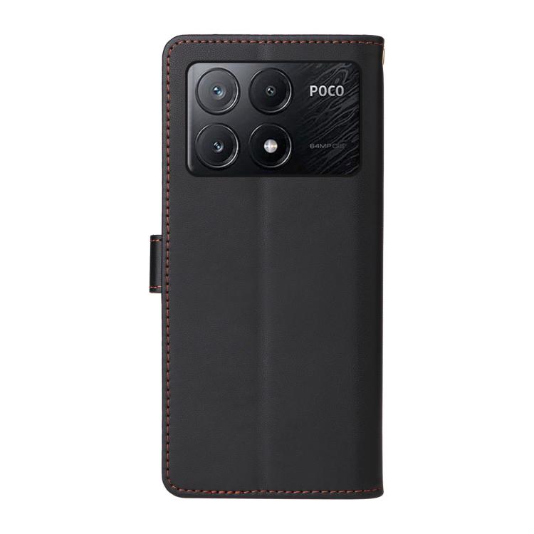 For Xiaomi Poco X6 Pro / Redmi K70E Six Card Slots Buckle Leather Phone Case with Lanyard