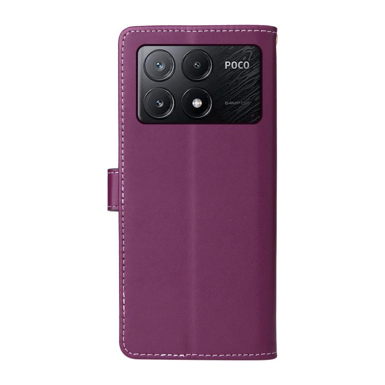 For Xiaomi Poco X6 Pro / Redmi K70E Six Card Slots Buckle Leather Phone Case with Lanyard
