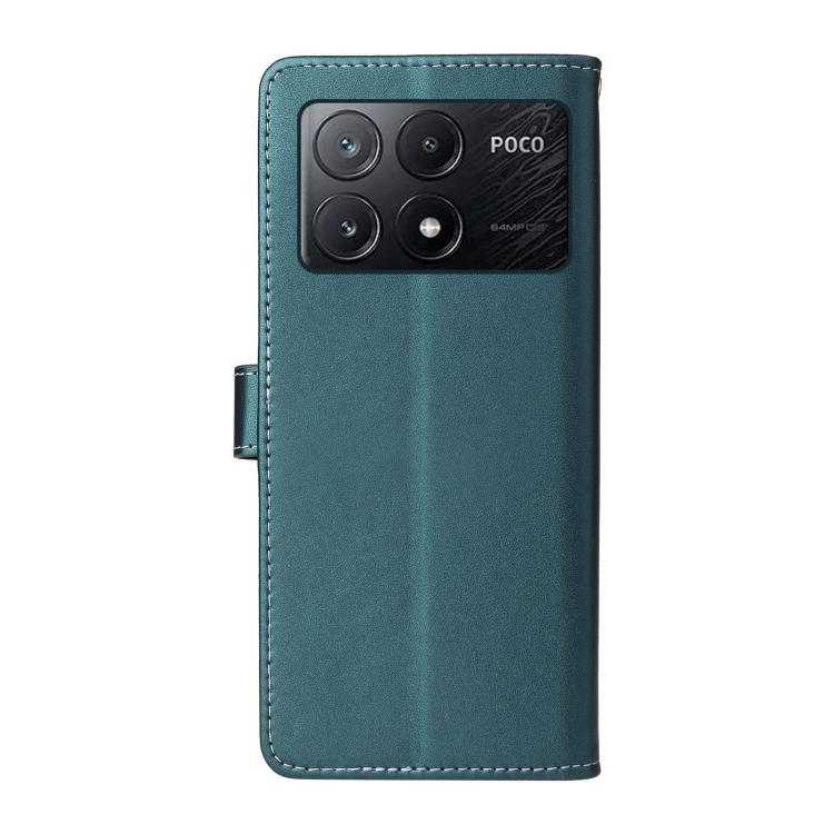 For Xiaomi Poco X6 Pro / Redmi K70E Six Card Slots Buckle Leather Phone Case with Lanyard