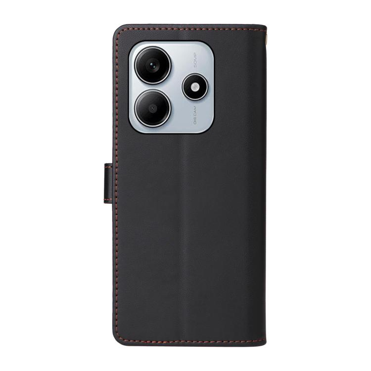 For Redmi Note 14 4G 164.84mm Six Card Slots Buckle Leather Phone Case with Lanyard