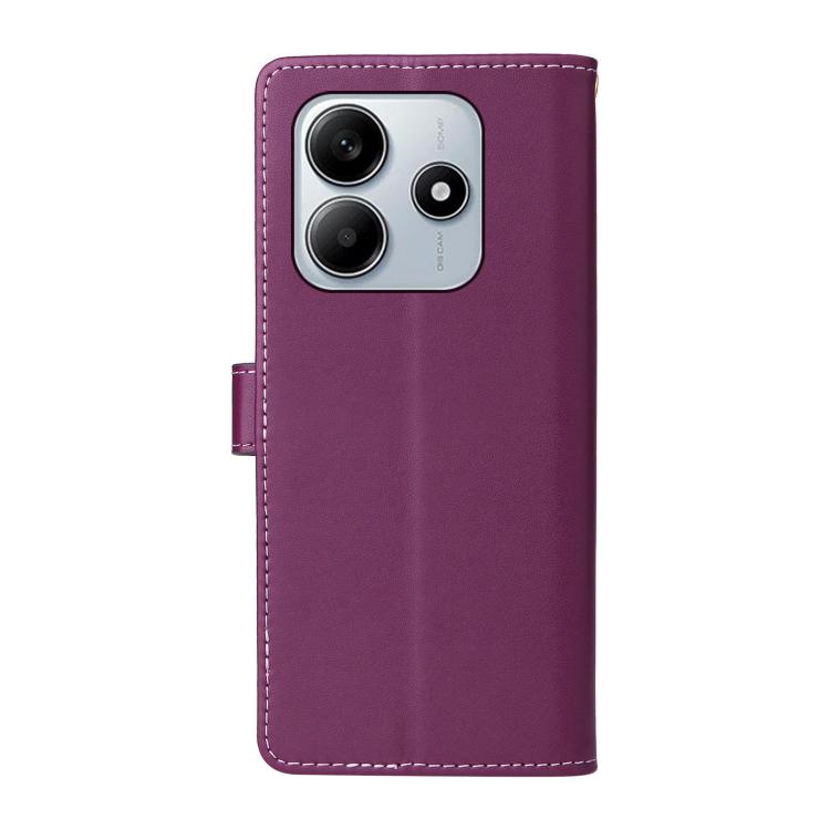 For Redmi Note 14 4G 164.84mm Six Card Slots Buckle Leather Phone Case with Lanyard