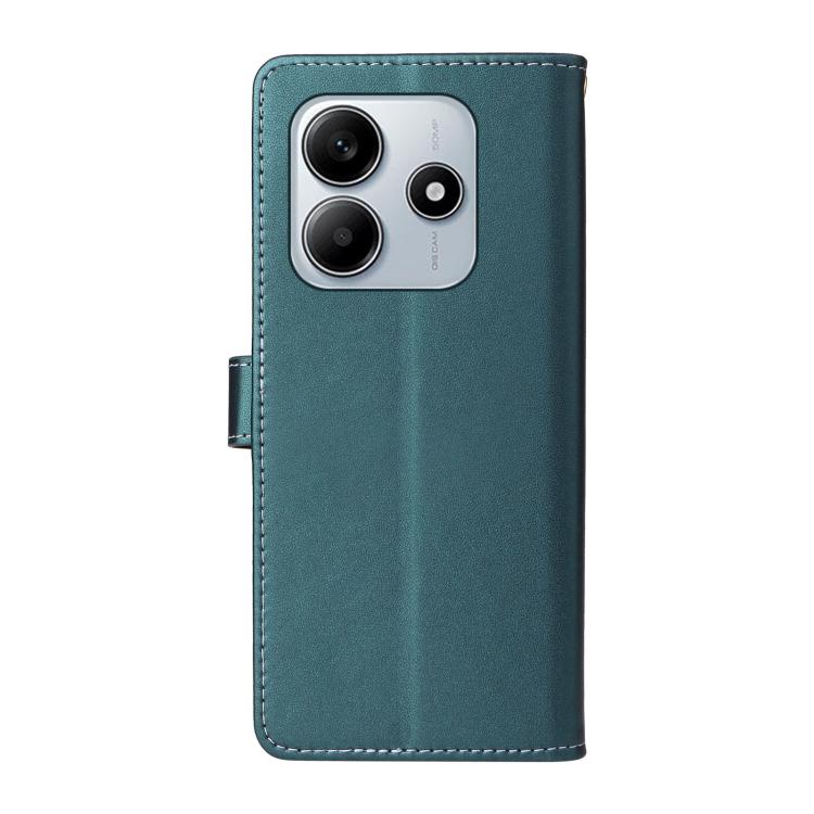 For Redmi Note 14 4G 164.84mm Six Card Slots Buckle Leather Phone Case with Lanyard