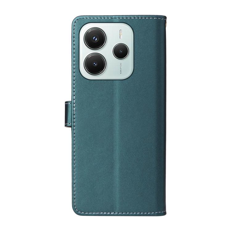 For Redmi Note 14 5G Six Card Slots Buckle Leather Phone Case with Lanyard