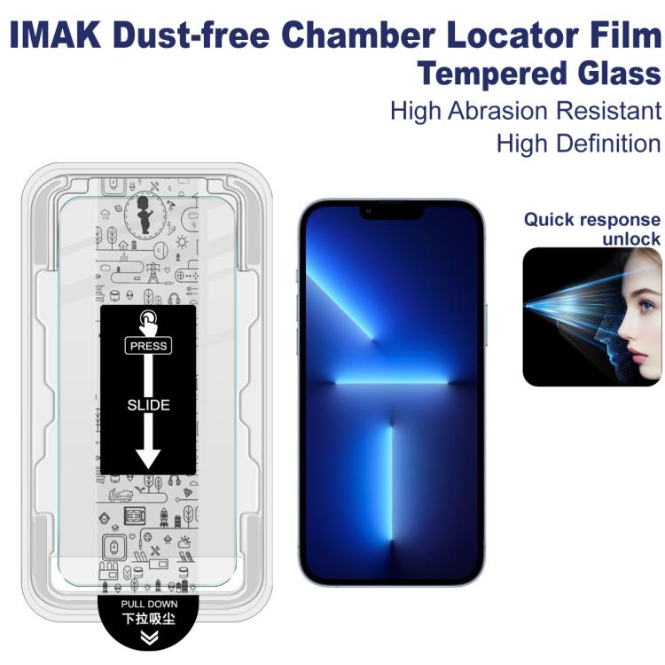 For iPhone 13 Pro imak Dust-free Chamber Locator H Series Tempered Glass Film