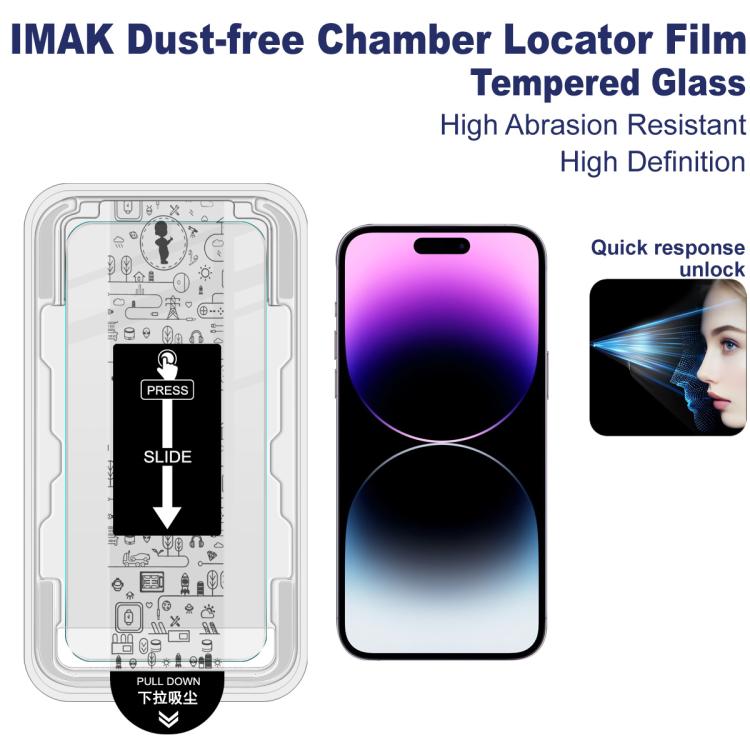 For iPhone 14 Pro Max imak Dust-free Chamber Locator H Series Tempered Glass Film