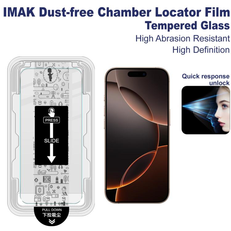 For iPhone 16 Pro Max imak Dust-free Chamber Locator H Series Tempered Glass Film