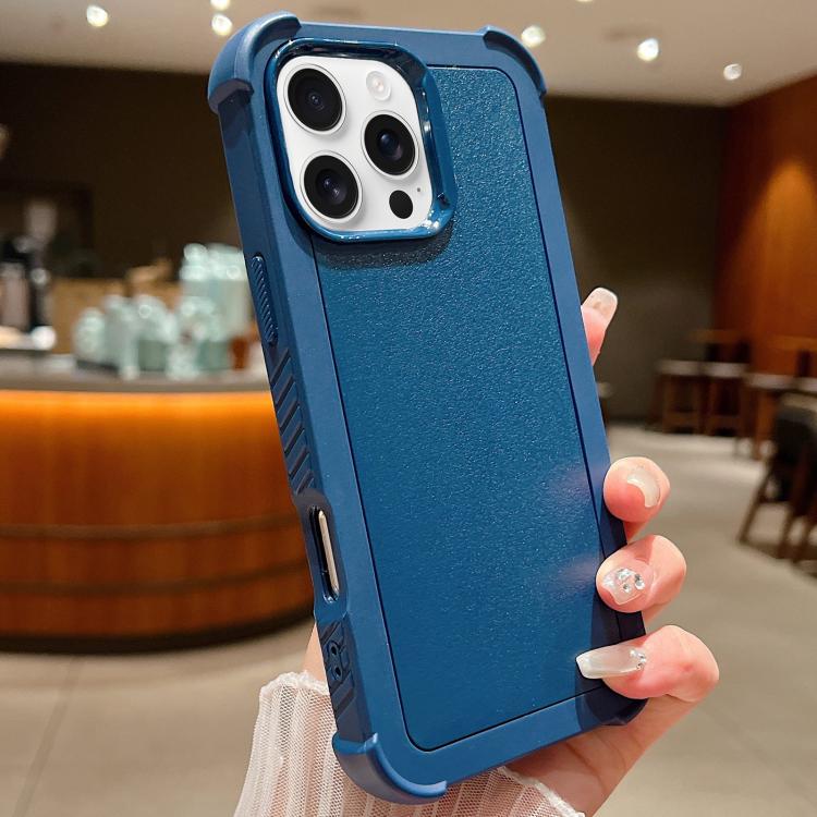 For iPhone 16 Pro Solid Color TPU Hybrid PC Shockproof Phone Case