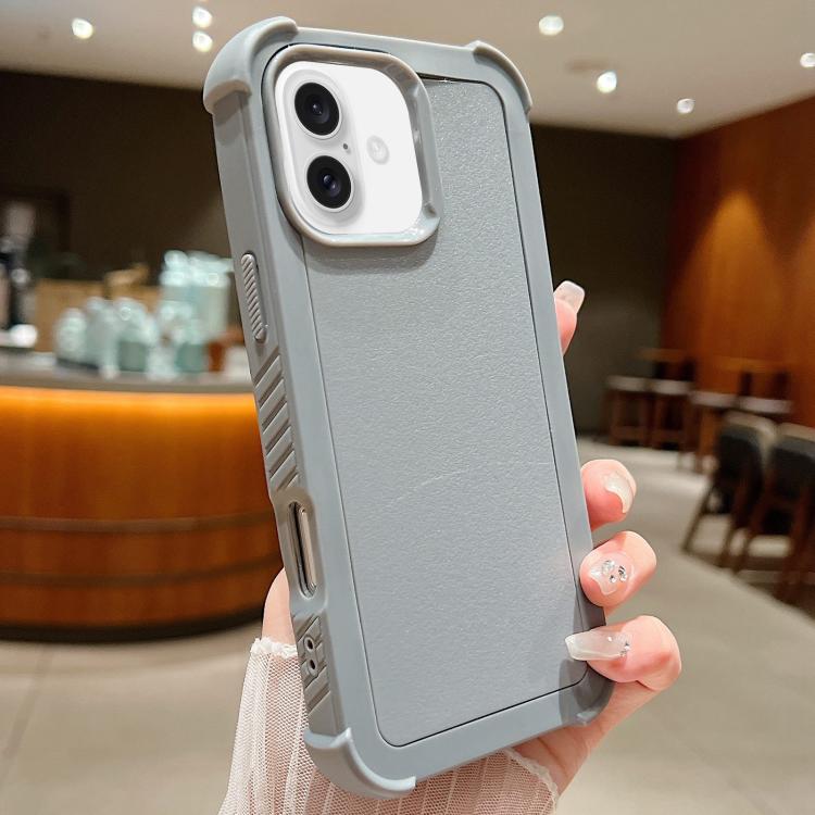 For iPhone 16 Plus Solid Color TPU Hybrid PC Shockproof Phone Case