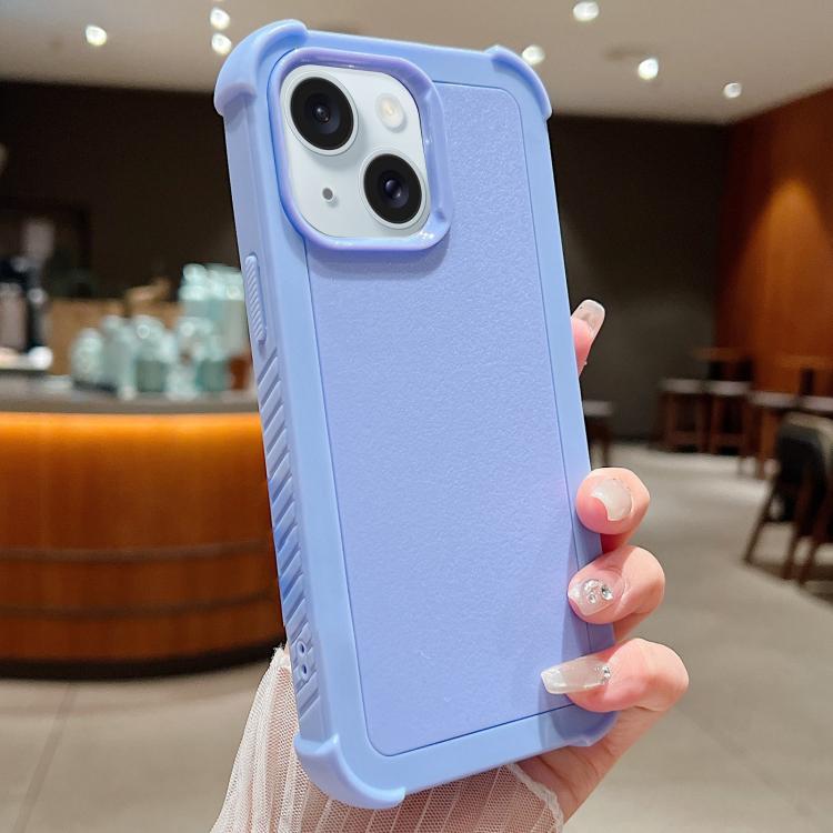 For iPhone 15 Plus Solid Color TPU Hybrid PC Shockproof Phone Case