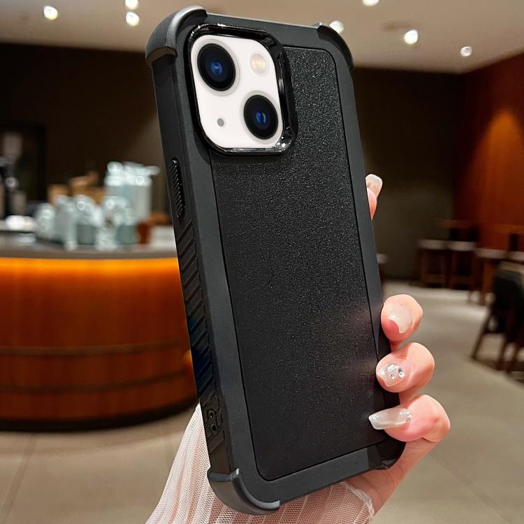 For iPhone 14 Plus Solid Color TPU Hybrid PC Shockproof Phone Case